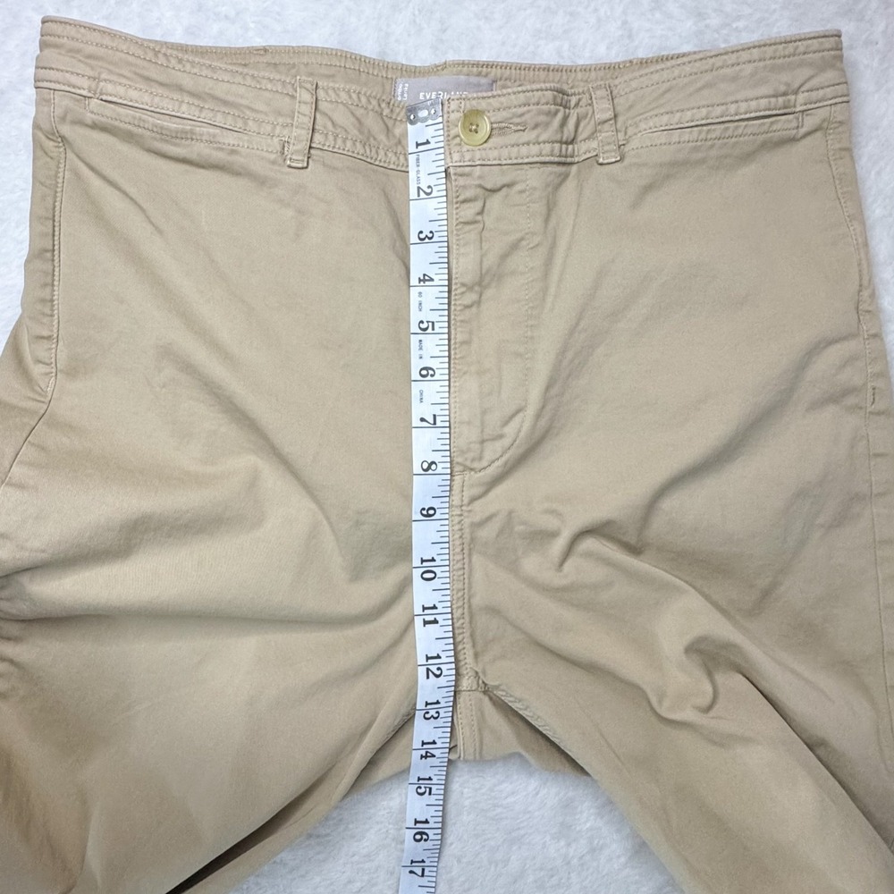 Everlane Khaki Chino Pants Womens 14 Straight Leg Cropped Cotton Stretch EUC - Picture 10 of 12